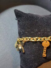 Load image into Gallery viewer, Stainless-Steel Value Monogram VIP Gold Charm Bracelet