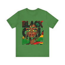 Load image into Gallery viewer, Black Girl Magic with butterflies Unisex Jersey Short Sleeve Tee