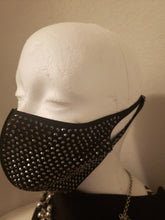 Load image into Gallery viewer, Rhinestone Women Mask black