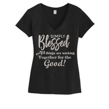 Load image into Gallery viewer, Christian Blessed Glitter Women Faith Shirt