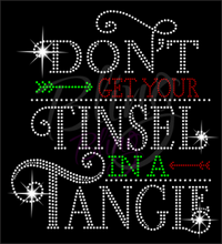 Load image into Gallery viewer, Christmas Shirt with Rhinestones for Women's shirt Don't get your Tinsel in a Tangle