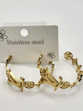 Load image into Gallery viewer, Lovely Stainless Steel Monogram VIP Gold Loop Earrings
