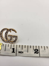 Load image into Gallery viewer, Monogram VIP Gold Rhinestone Stud Earrings
