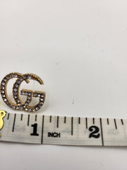 Monogram VIP Gold Rhinestone Stud Earrings