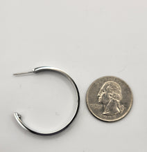 Load image into Gallery viewer, Stainless Steel Monogram VIP Silver Loop Earrings
