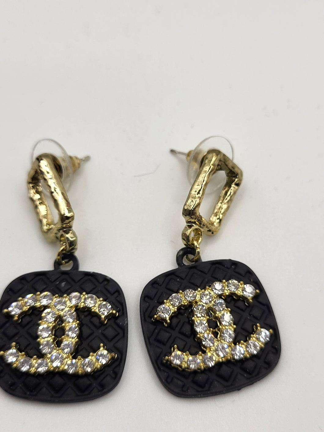 CHL Rhinestone Black Earrings
