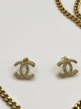 Load image into Gallery viewer, Monogram Rhinestone Gold Cindy Necklace set VIP
