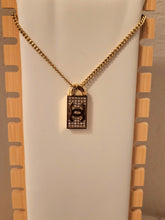 Load image into Gallery viewer, Gold Rhinestone Link Necklace set lock VIP
