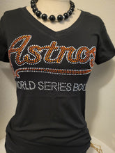 Load image into Gallery viewer, Women Astro v neck fitted Rhinestone Shirts
