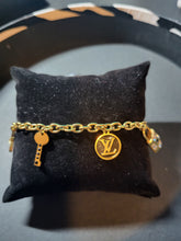 Load image into Gallery viewer, Stainless-Steel Value Monogram VIP Gold Charm Bracelet
