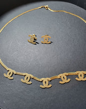 Load image into Gallery viewer, Gold Herringbone flat Monogram Necklace set VIP
