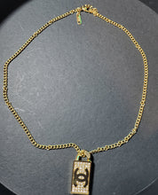 Load image into Gallery viewer, Gold Rhinestone Link Necklace lock VIP
