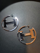 Load image into Gallery viewer, Stainless-Steel Harry Monogram VIP Silver Loop Earrings
