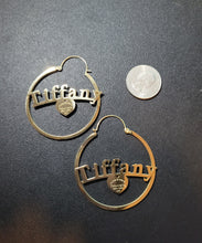 Load image into Gallery viewer, Stainless Steel  Monogram VIP Gold Loop Earrings
