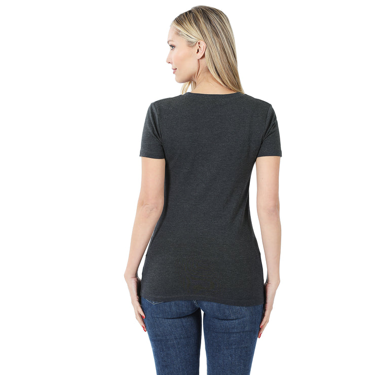 Women Saints Rhinestone Shirt V neck Stretchy shirt