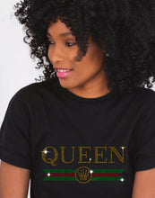 Load image into Gallery viewer, Queen Rhinestone Black Women Unisex Tee
