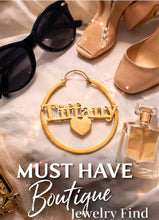 Load image into Gallery viewer, Stainless Steel  Monogram VIP Gold Loop Earrings
