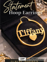Load image into Gallery viewer, Stainless Steel  Monogram VIP Gold Loop Earrings
