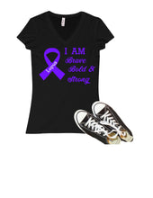 Load image into Gallery viewer, Lupus Awareness V neck Rhinestone Shirt

