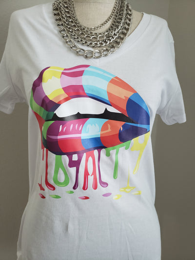 Lip Women Shirt V Neck Fitted Shirt