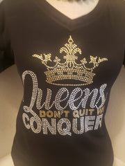 Women Queens that Conquer, Rhinestone Women Shirt