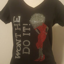 Load image into Gallery viewer, Women&#39;s V- Neck Rhinestone Wont He Do It Printed Christian Shirt
