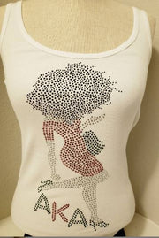 Best Women Aka Sorority Scoop Neck Rhinestone Tank Top 2020