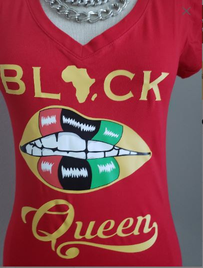 Women queen shirt, Queen shirt, Afro shirt, Black Women v neck fitted shirt