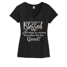 Load image into Gallery viewer, Christian Blessed Glitter Women Faith Shirt
