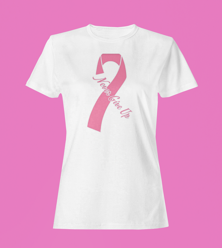 Women  Pink Ribbon Breast Cancer Shirt