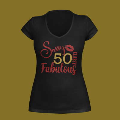 Sassy and Fabulous 50th Birthday Queen Shirt short sleeve
