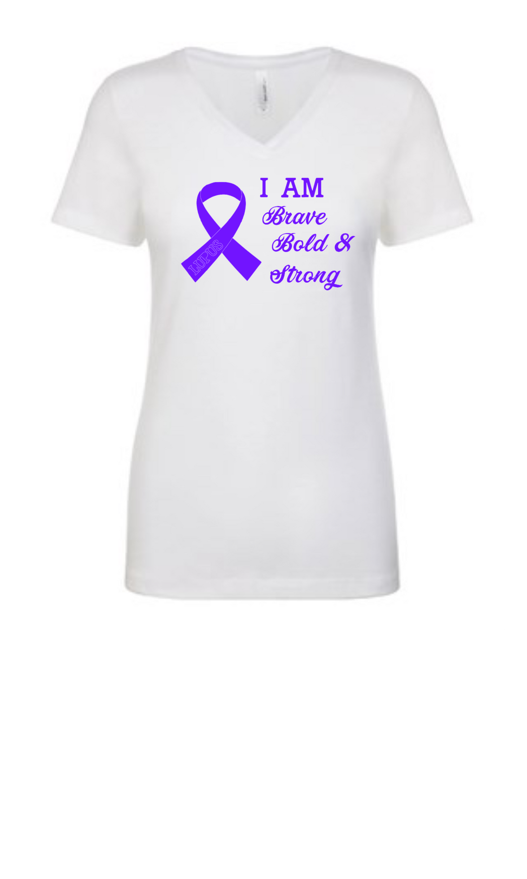 Lupus I am Brave Bold & Strong V neck Shirt
