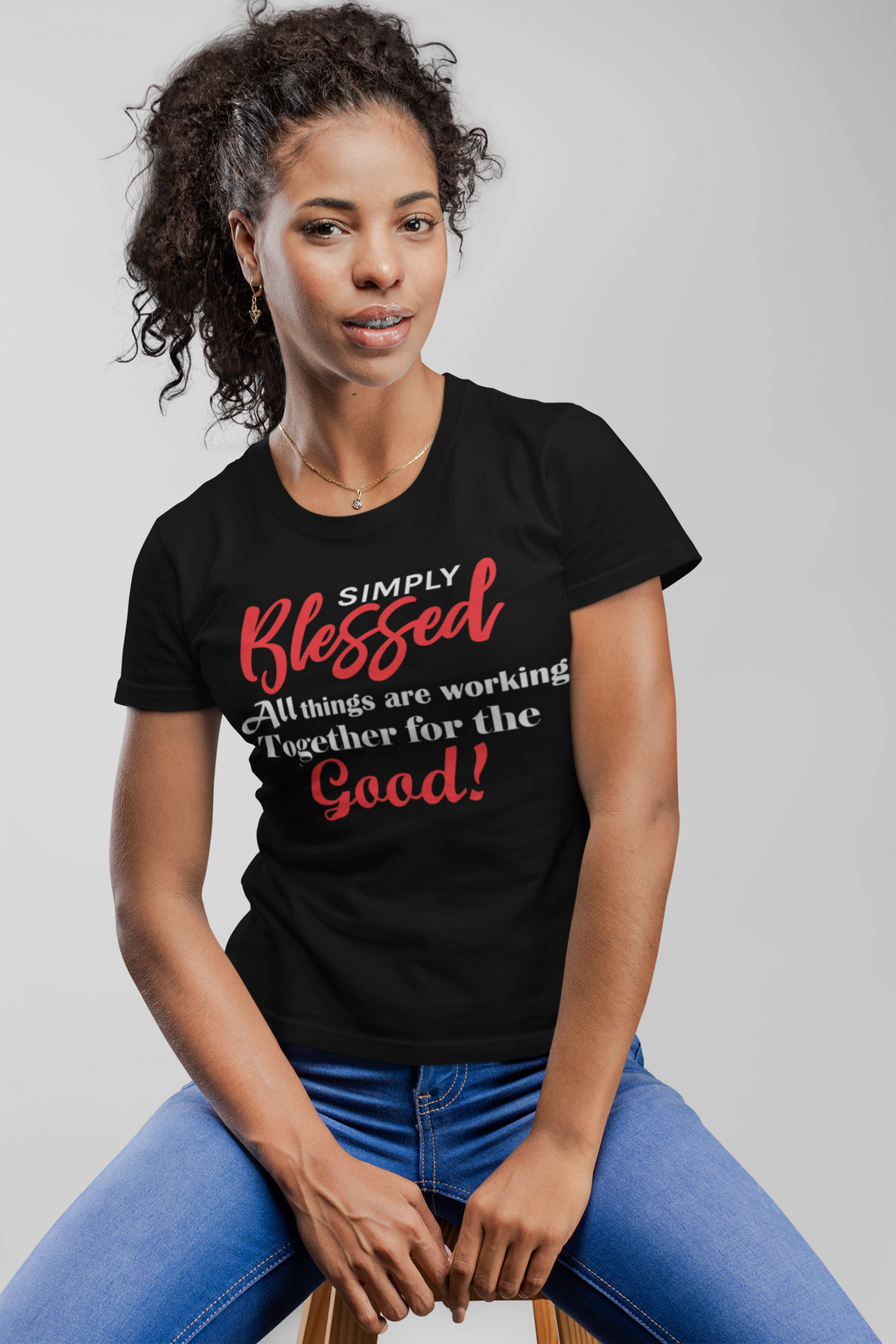 Simply Blessed All Things are Working together for the good Women's Cotton T-shirt