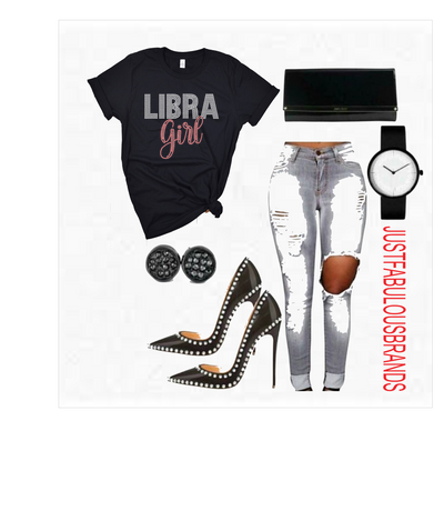 Libra Girl Rhinestone Birthday Shirt short sleeve